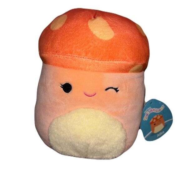 Squishmallow Alba the Mushroom 4.5" Pink Plush Toy Washable for All Ages - Picture 1 of 4